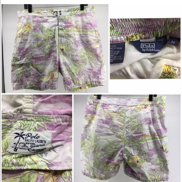 Polo Ralph Lauren Trunks Sz Medium Hawaiian Print